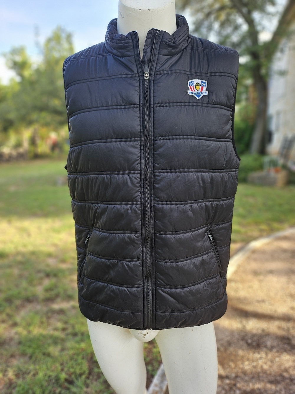 Straight Down Men's Quilted Puffer Cloud Vest - Black, The Acorn Cup L